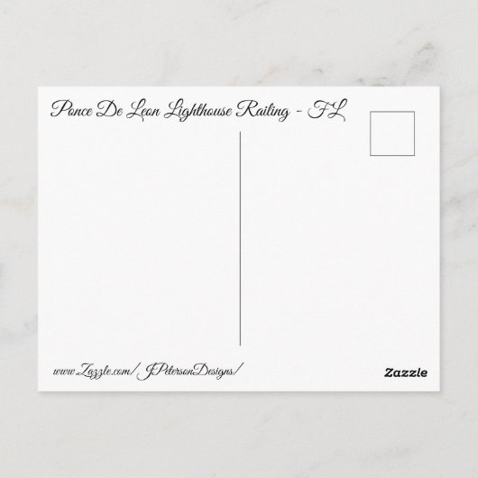 Lighthouse Railing Postkarte (Rückseite)