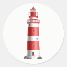 Lighthouse Red Wedding Beach Wedding Brautparty Runder Aufkleber