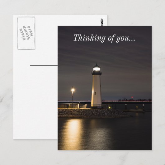 Lighthouse Rockwall Hafen Postkarte (Vorne/Hinten)