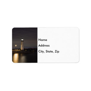 Lighthouse Rockwall Harbour Address Label Adressaufkleber