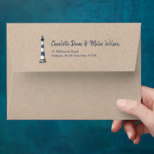Lighthouse Rücksendeadresse Kraft Wedding Envelope