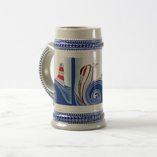 Lighthouse Sailing Boat Nautical Bierglas (Vorderseite Links)
