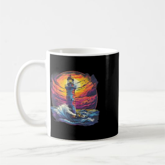 Lighthouse Sailing Sea Beach Boating Seaside House Kaffeetasse (Links)