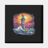 Lighthouse Sailing Sea Beach Boating Seaside House Magnet (Vorne)