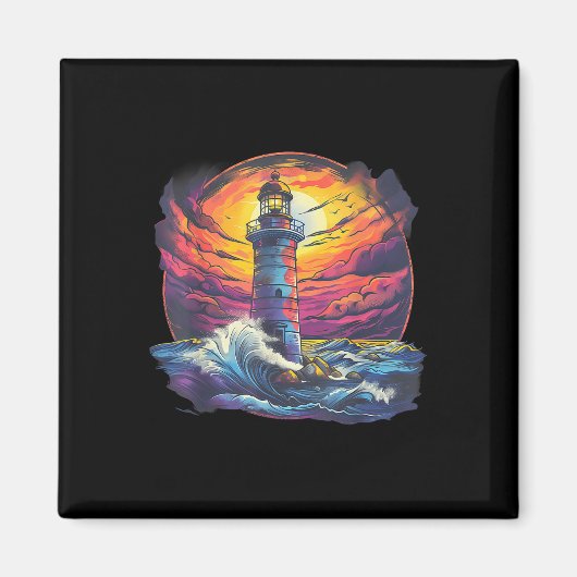 Lighthouse Sailing Sea Beach Boating Seaside House Magnet (Vorne)