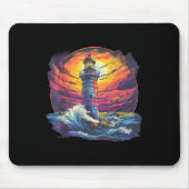 Lighthouse Sailing Sea Beach Boating Seaside House Mousepad (Vorne)