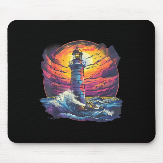 Lighthouse Sailing Sea Beach Boating Seaside House Mousepad (Vorne)