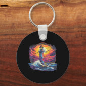 Lighthouse Sailing Sea Beach Boating Seaside House Schlüsselanhänger (Vorderseite)