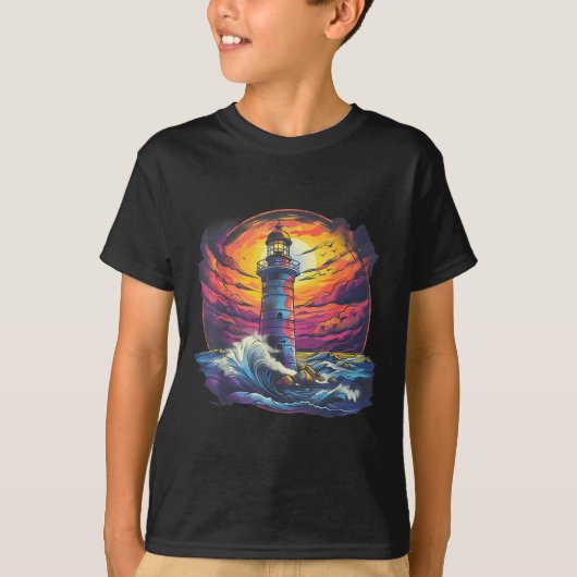 Lighthouse Sailing Sea Beach Boating Seaside House T-Shirt (Vorderseite)