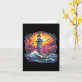 Lighthouse Sailing Sea Beach Bootshaus Karte (Gelbe Blume)