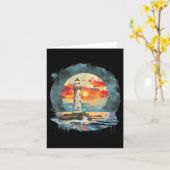 Lighthouse Sailing Sea Beach Bootshaus Karte (Gelbe Blume)