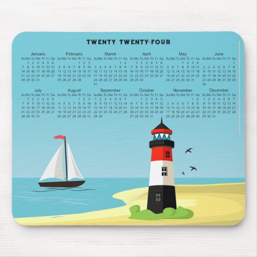 Lighthouse Scene 2024 Calendar Mousepad (Vorne)