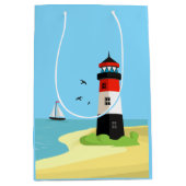 Lighthouse Scene Design Geschenktasche Mittlere Geschenktüte (Vorderseite)