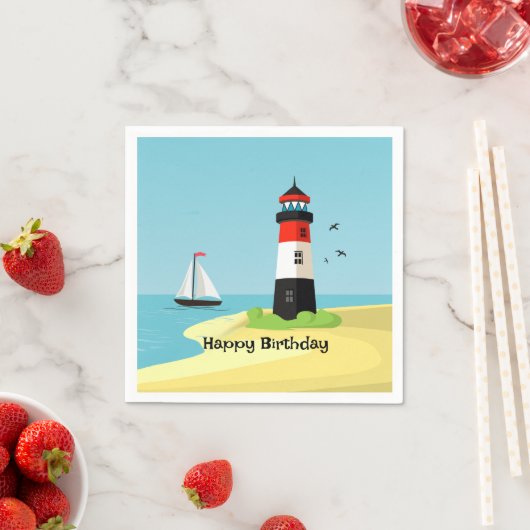 Lighthouse Scene Design Paper Napkin Serviette (Beispiel)