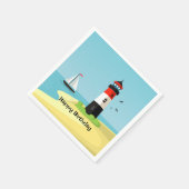 Lighthouse Scene Design Paper Napkin Serviette (Ecke)