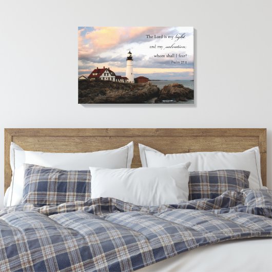 Lighthouse Scripture Wall Christliche Wohngestaltu Leinwanddruck (Insitu (Schlafzimmer))