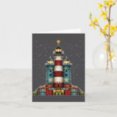 Lighthouse Seaside Christmas Tree Xmas Long Sleeve Karte (Gelbe Blume)