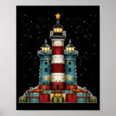 Lighthouse Seaside Christmas Tree Xmas Long Sleeve Poster (Vorne)