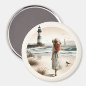 Lighthouse Seaside Magnet (Vorderseite/Rückseite)