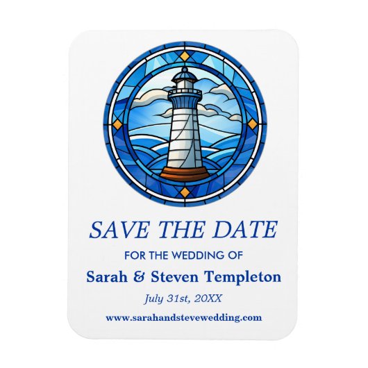Lighthouse Segeln Nautische Hochzeit retten das Da Magnet (Vertikal)
