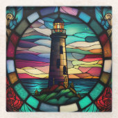 Lighthouse Square Glass Untersetzer (Vorderseite)