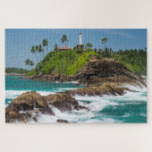 Lighthouse Sri Lanka Tropical Palm Beach Seascape Puzzle (Horizontal)