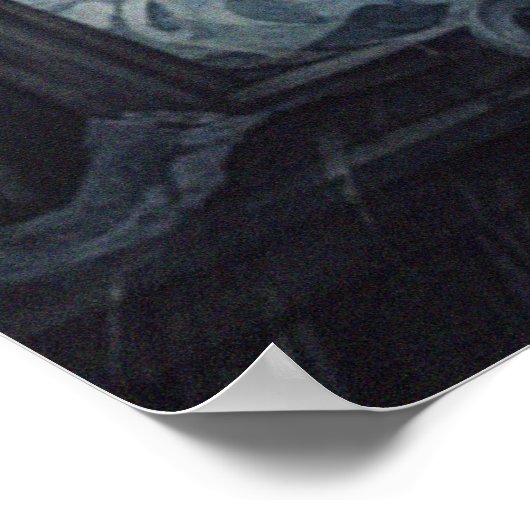 Lighthouse Stormy Night Poster (Ecke)