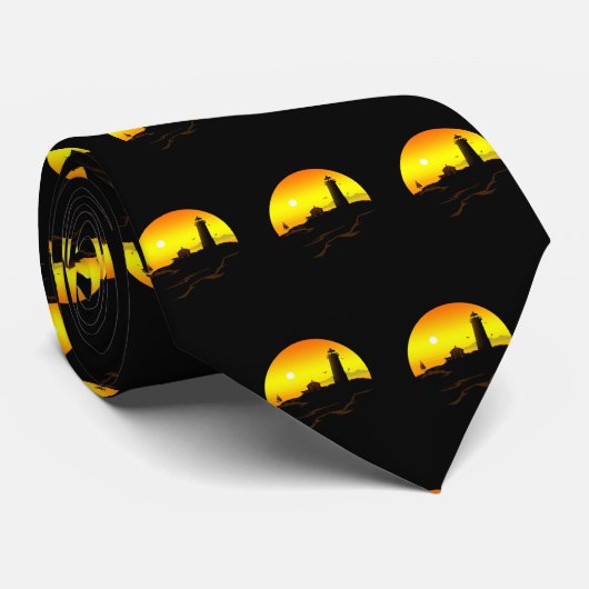 Lighthouse Sundown Krawatte (Gerollt)
