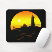 Lighthouse Sundown Mousepad (Mit Mouse)
