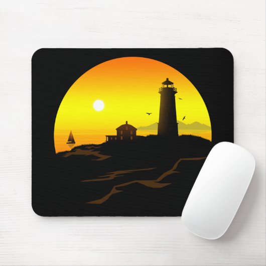 Lighthouse Sundown Mousepad (Mit Mouse)