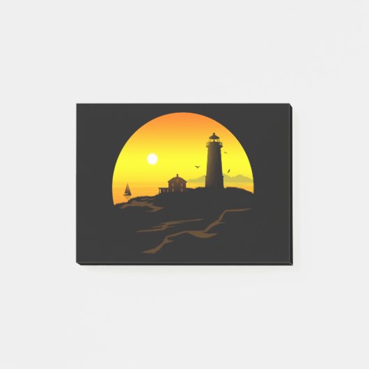 Lighthouse Sundown Post-it Klebezettel (Vorderseite)