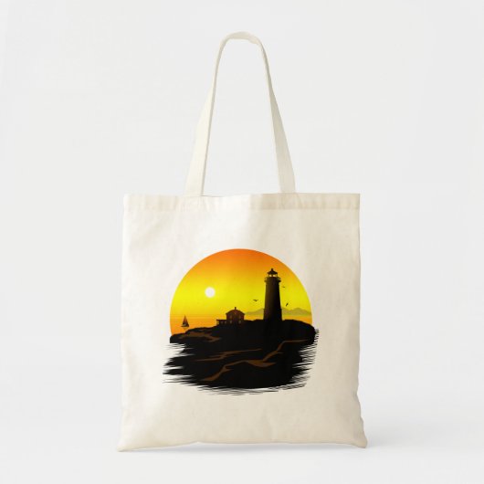 Lighthouse Sundown Tragetasche (Vorne)