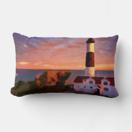 lighthouse sunrise trow pillow lendenkissen