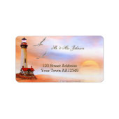 Lighthouse Sunset Address Label Adressaufkleber (Vorne)