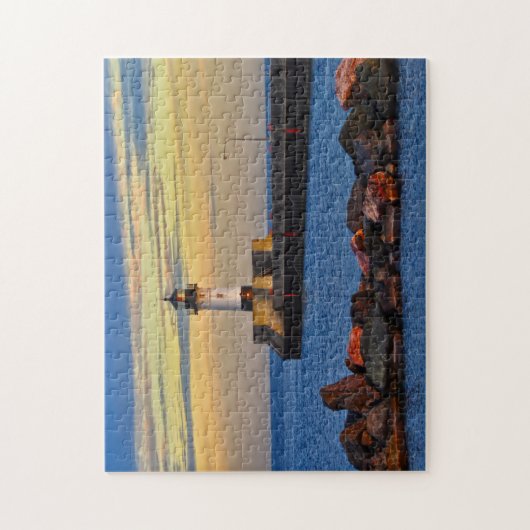 Lighthouse Sunset Duluth Minnesota Puzzle (Vertikal)