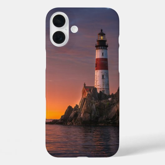 Lighthouse Sunset Ocean View Phone Case (Rückseite)