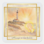 Lighthouse Sympathy Matching Envelope Seals Quadratischer Aufkleber (Vorderseite)