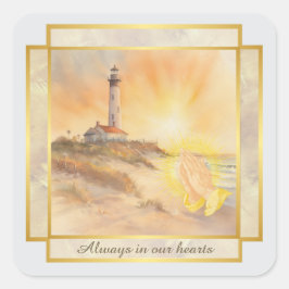 Lighthouse Sympathy Matching Envelope Seals Quadratischer Aufkleber