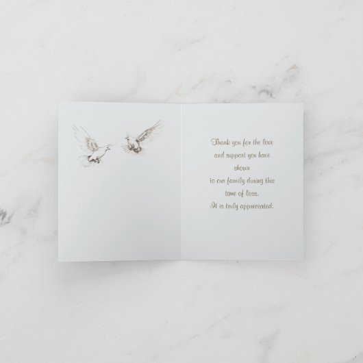 Lighthouse Sympathy Thank You Folded Note Card (Innenseite)