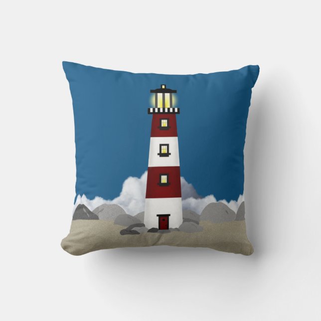 Lighthouse Throw Kissen (Vorderseite)