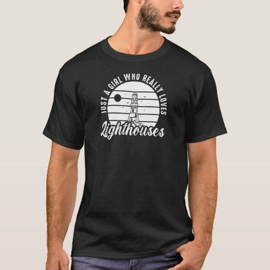 Lighthouse Tower Beach Ocean Quotes Lamp Light T-Shirt (Vorderseite)