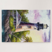 Lighthouse Tropical Island Palm Trees Puzzle (Horizontal)