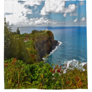 LIGHTHOUSE UND SPARKLASSE KERULEAN OZEAN DUSCHVORHANG