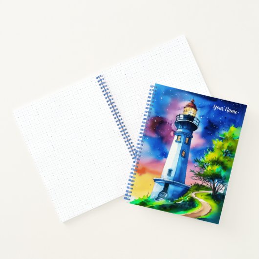 Lighthouse Under a Starry Sky Journal Notizblock (Innenseite)