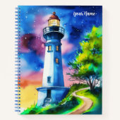 Lighthouse Under a Starry Sky Journal Notizblock (Vorderseite)