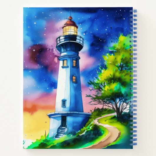 Lighthouse Under a Starry Sky Journal Notizblock (Rückseite)