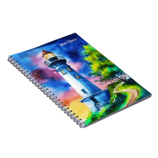 Lighthouse Under a Starry Sky Notizblock (Rechte Seite)