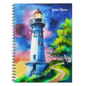 Lighthouse Under a Starry Sky Notizblock (Vorderseite)