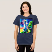 Lighthouse Under a Starry Sky Tri-Blend Shirt (Vorderseite voll)