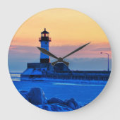 Lighthouse Wall Clock Große Wanduhr (Vorderseite)